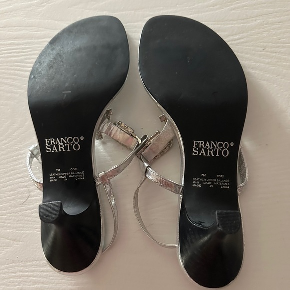 FRANCO SARTO RHINESTONES WEDGE SANDALS - Picture 6 of 6